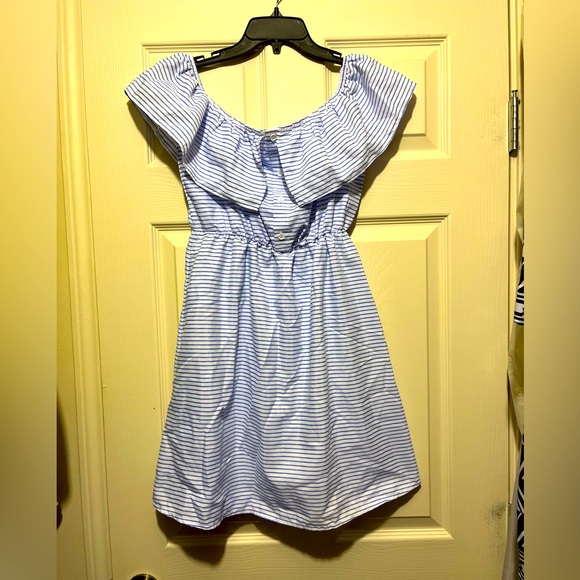 Cute Light Summer Dress - Blue & White Stripe - Size M - Picture 1 of 6